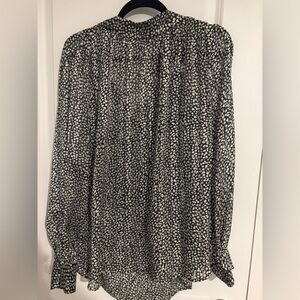 H&M Black Blouse with Flower Pattern